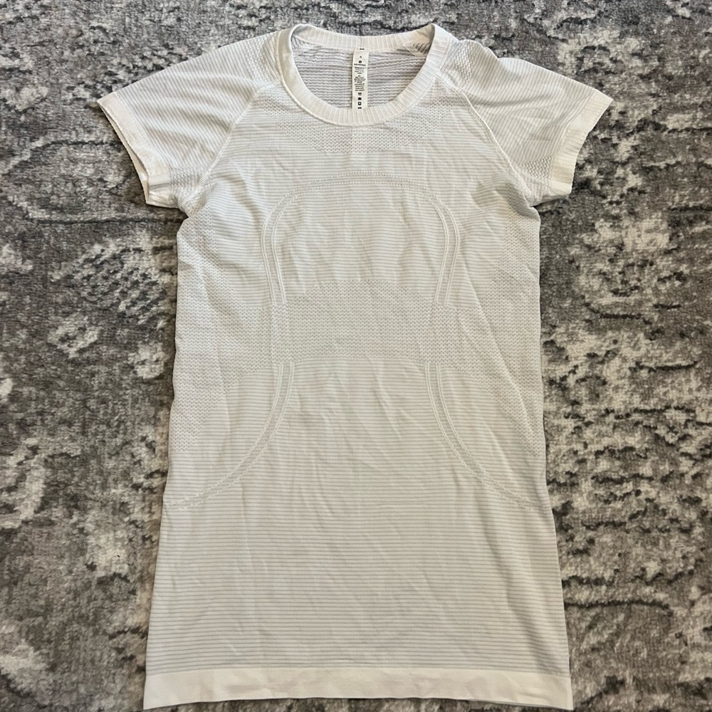 Lululemon Women's White Short Sleeve Athletic Top